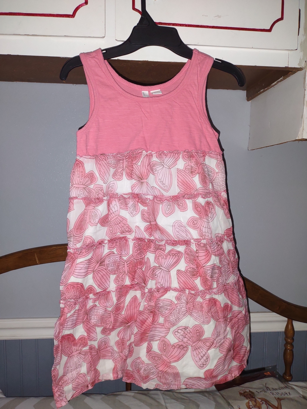 Old Navy Med (8) Pink Sleeveless Butterfly Tiered Dress